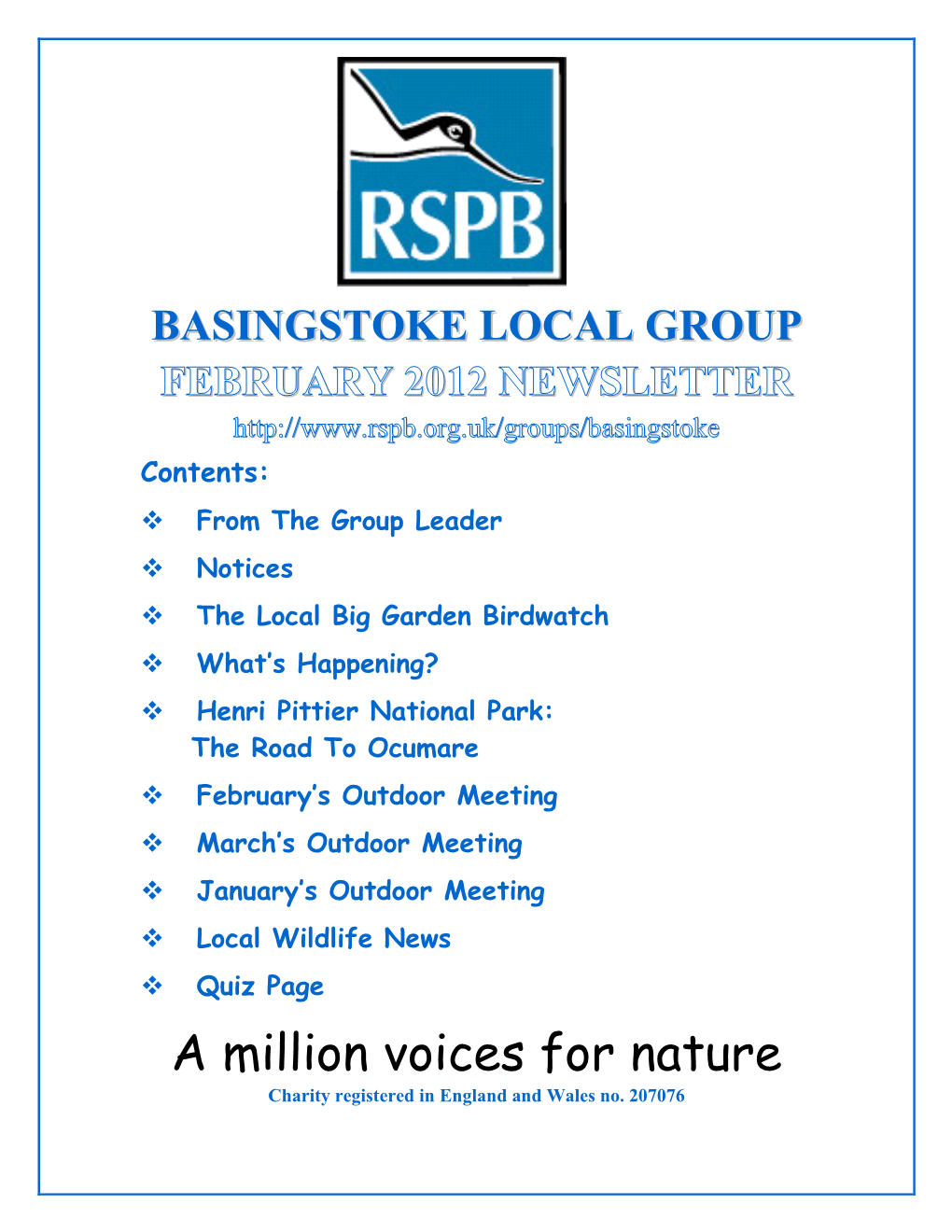 Basingstoke Local Group Website Is Currently Very Much Under Populated and It Would Be Appreciated If You Could Help out with Respect to This: Places to See Birds