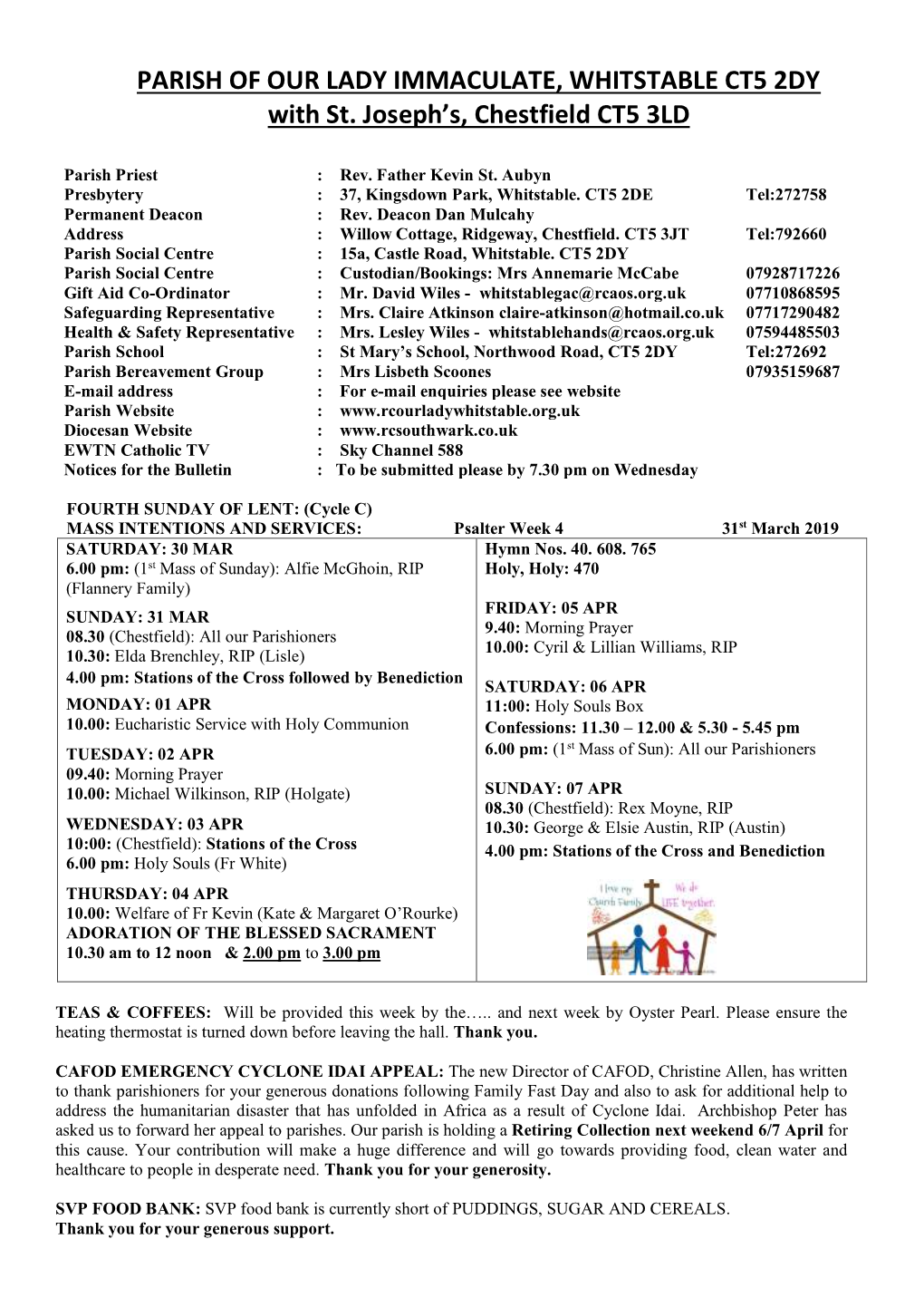 PARISH of OUR LADY IMMACULATE, WHITSTABLE CT5 2DY with St