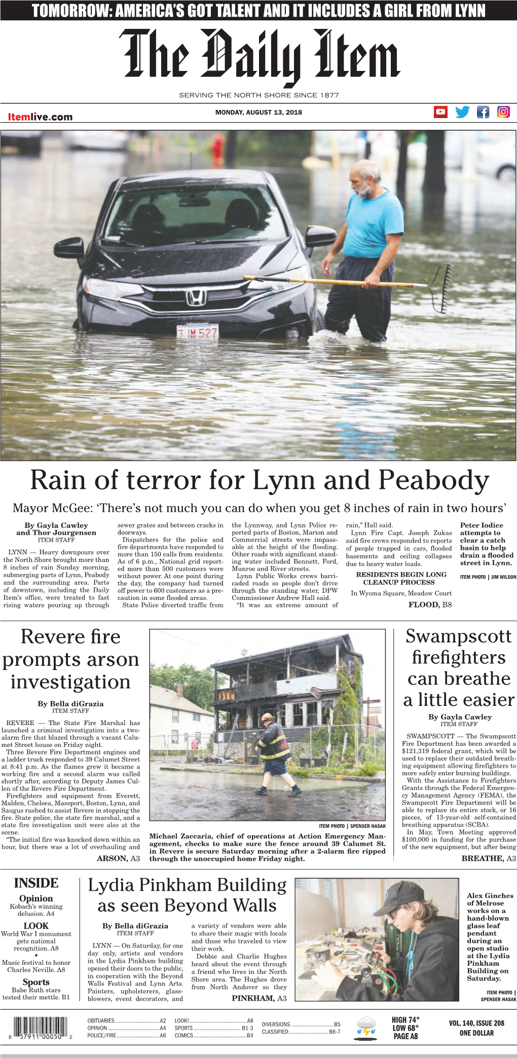 Rain of Terror for Lynn and Peabody Mayor Mcgee: ‘There’S Not Much You Can Do When You Get 8 Inches of Rain in Two Hours’