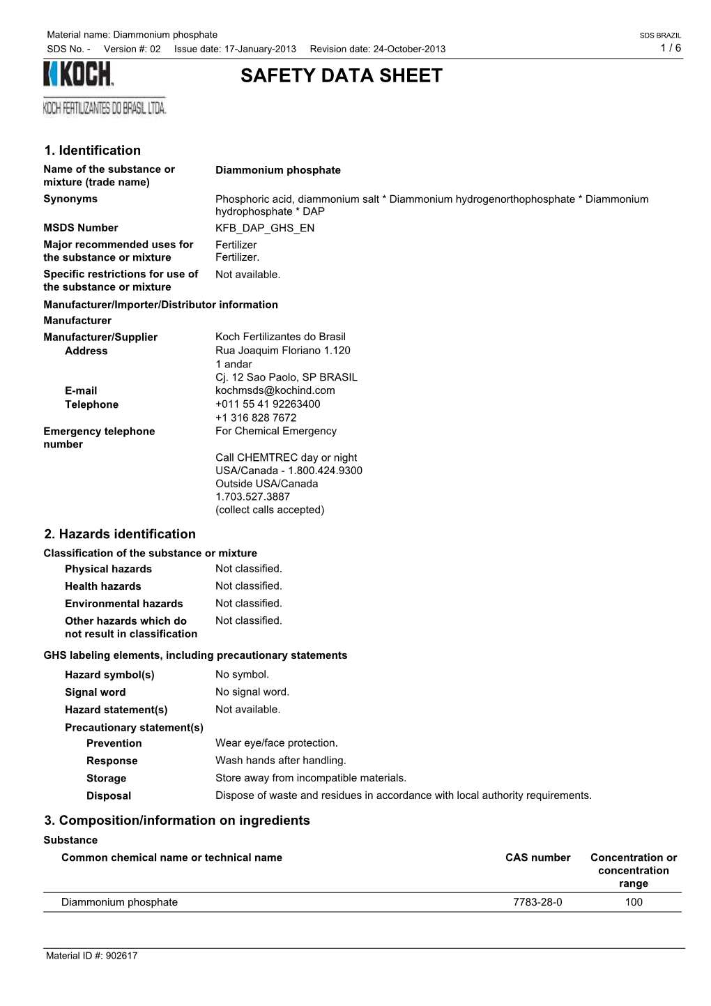 Safety Data Sheet