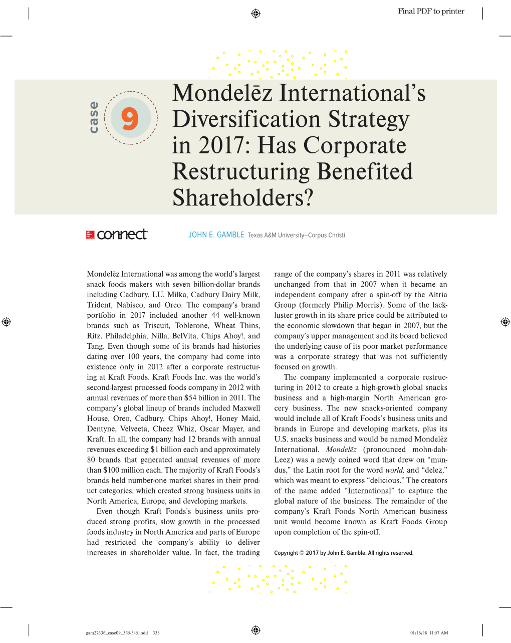 Mondelēz International's Diversification