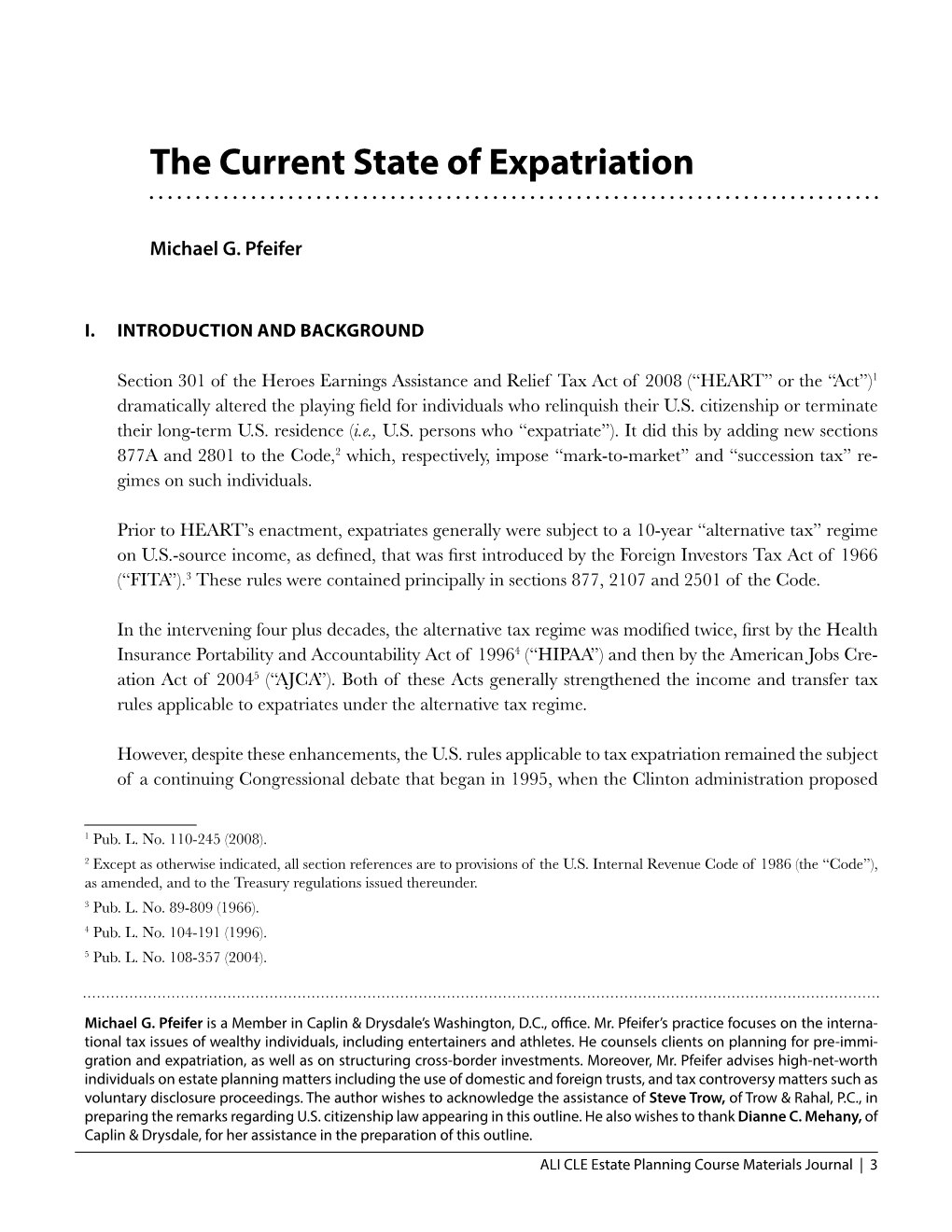 The Current State of Expatriation