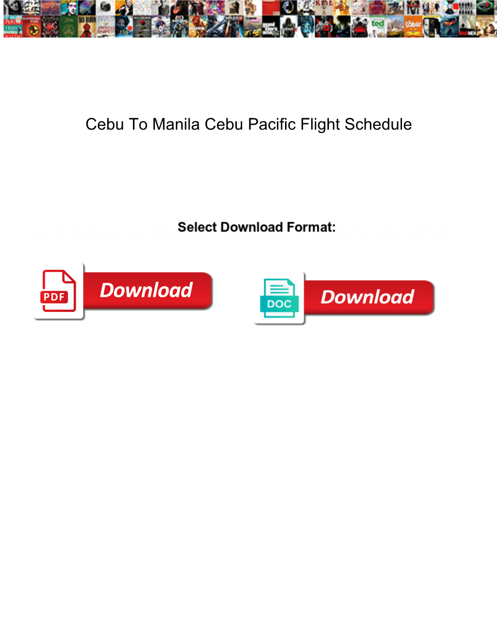 Cebu to Manila Cebu Pacific Flight Schedule