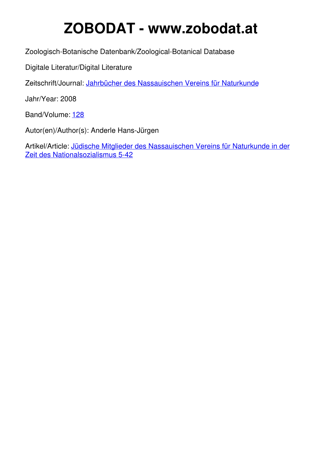 Jüdische Mitglieder Des Nassauischen Vereins Für Naturkunde in Der Zeit Des Nationalsozialismus 5-42 005-042-Anderle 03.12.2007 10:07 Uhr Seite 5