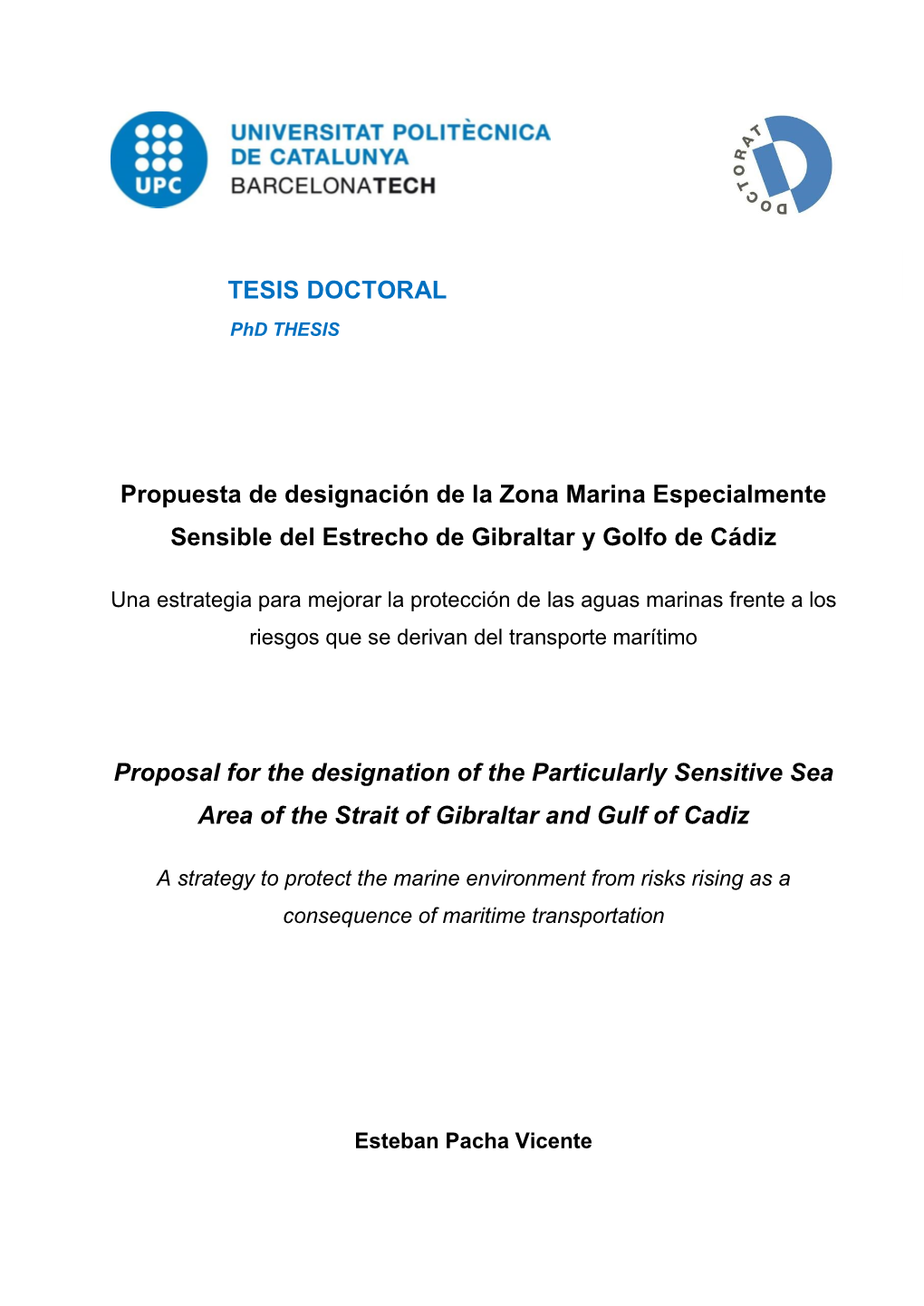 TESIS DOCTORAL Propuesta De Designación De La