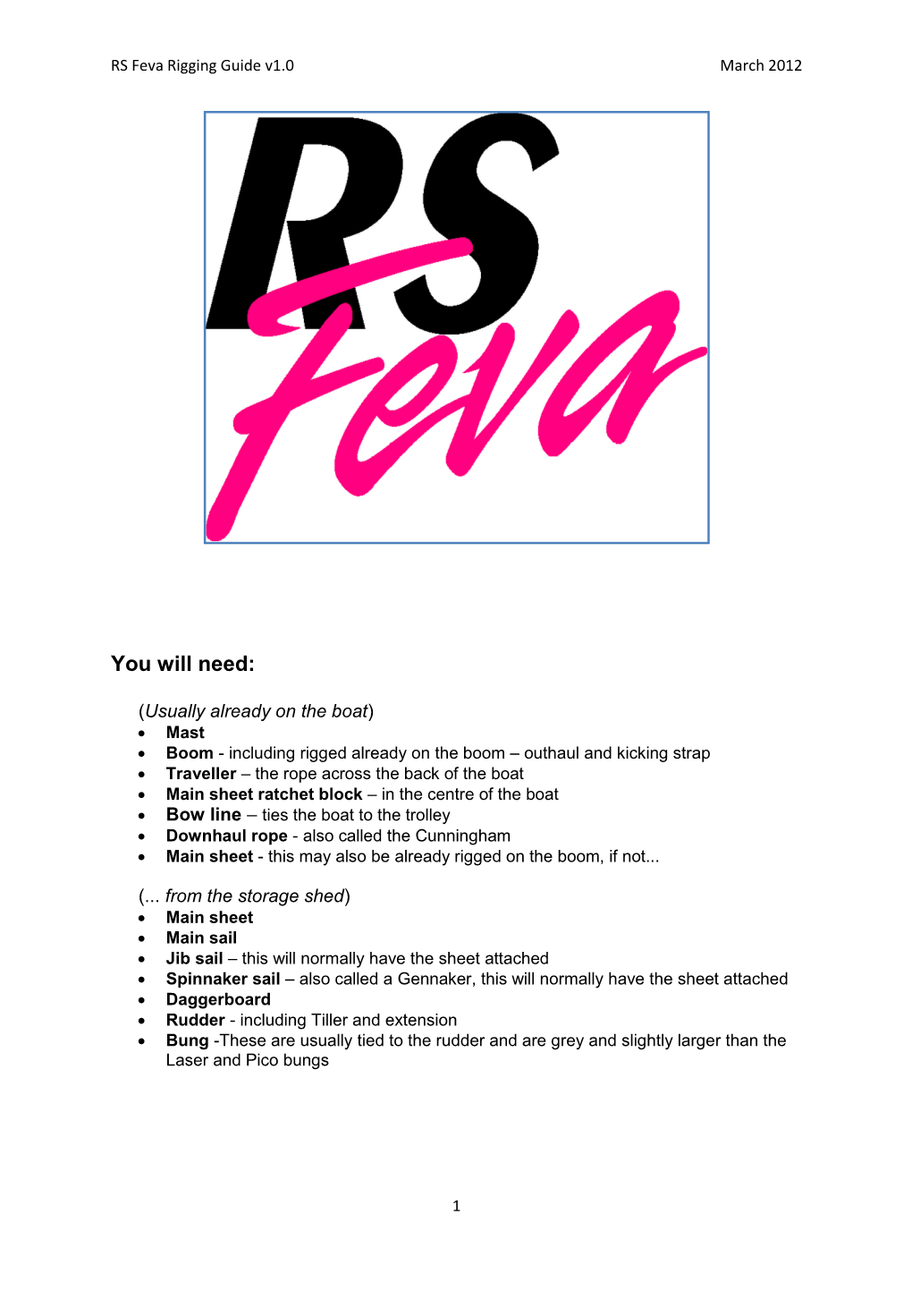 Feva Rigging Guide V1.0 March 2012