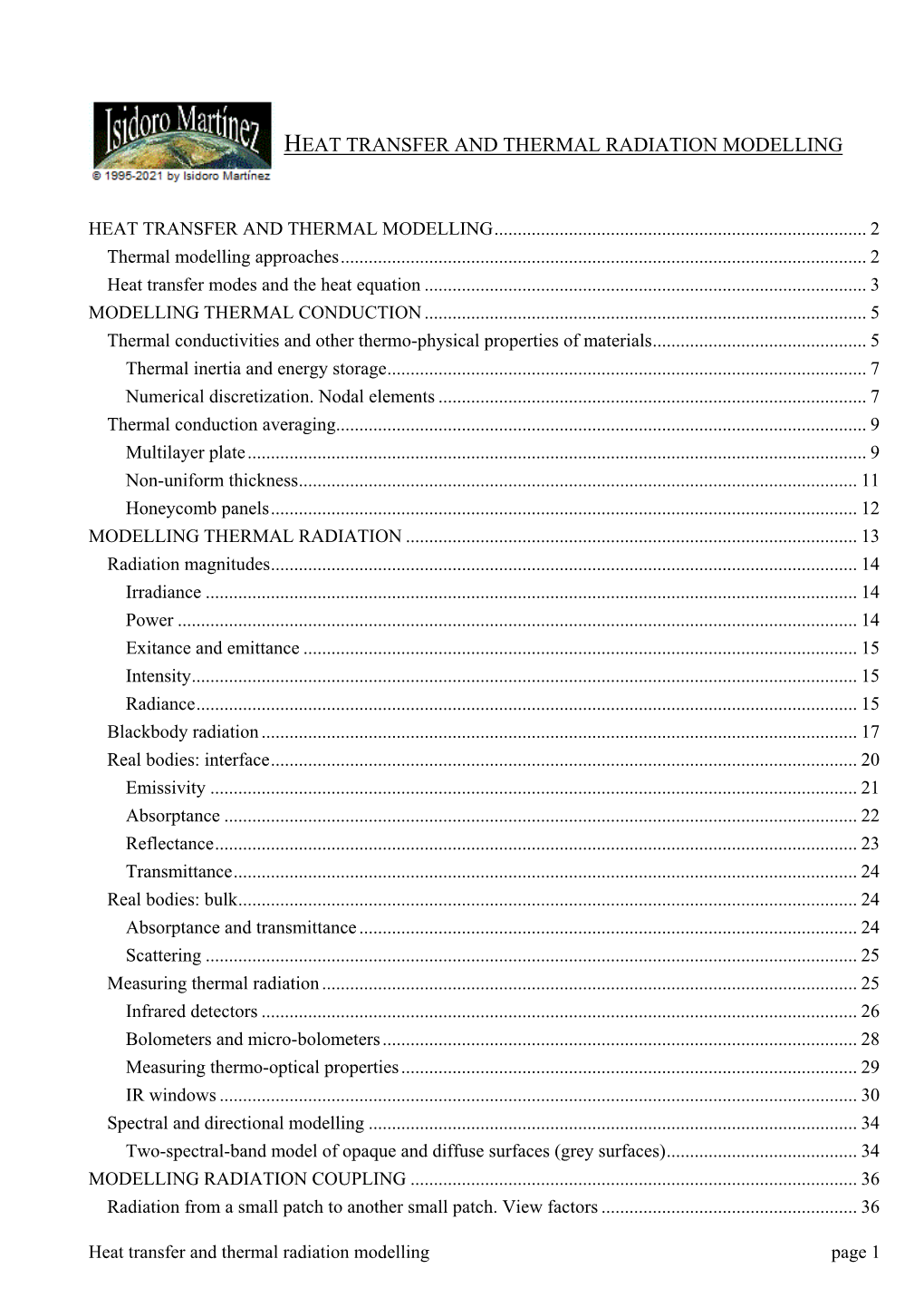 Heat Transfer and Thermal Modelling