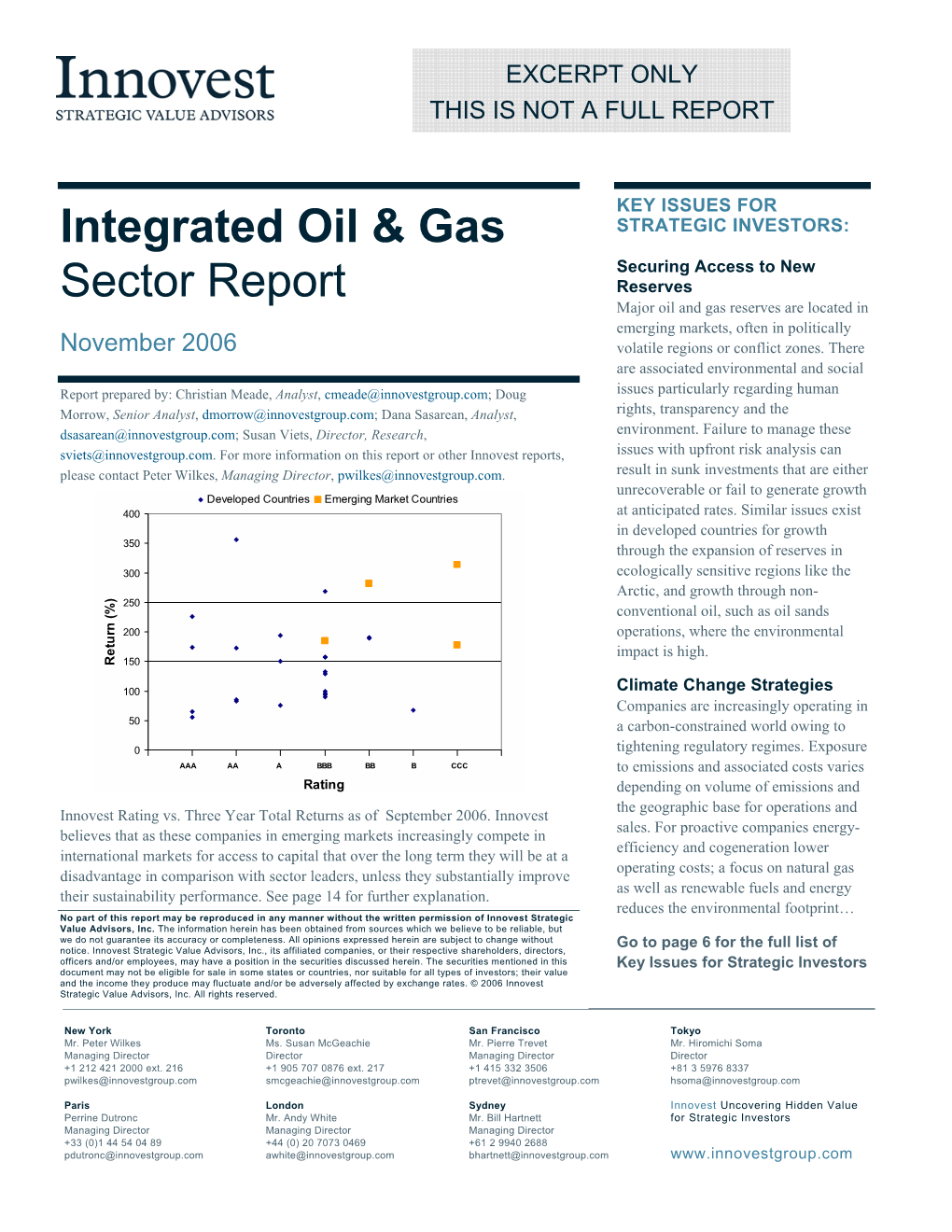 Integrated Oil & Gas Sector Report