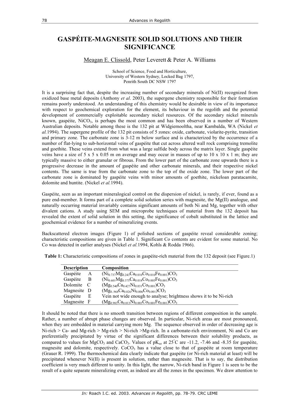 Gaspéite-Magnesite Solid Solutions and Their Significance