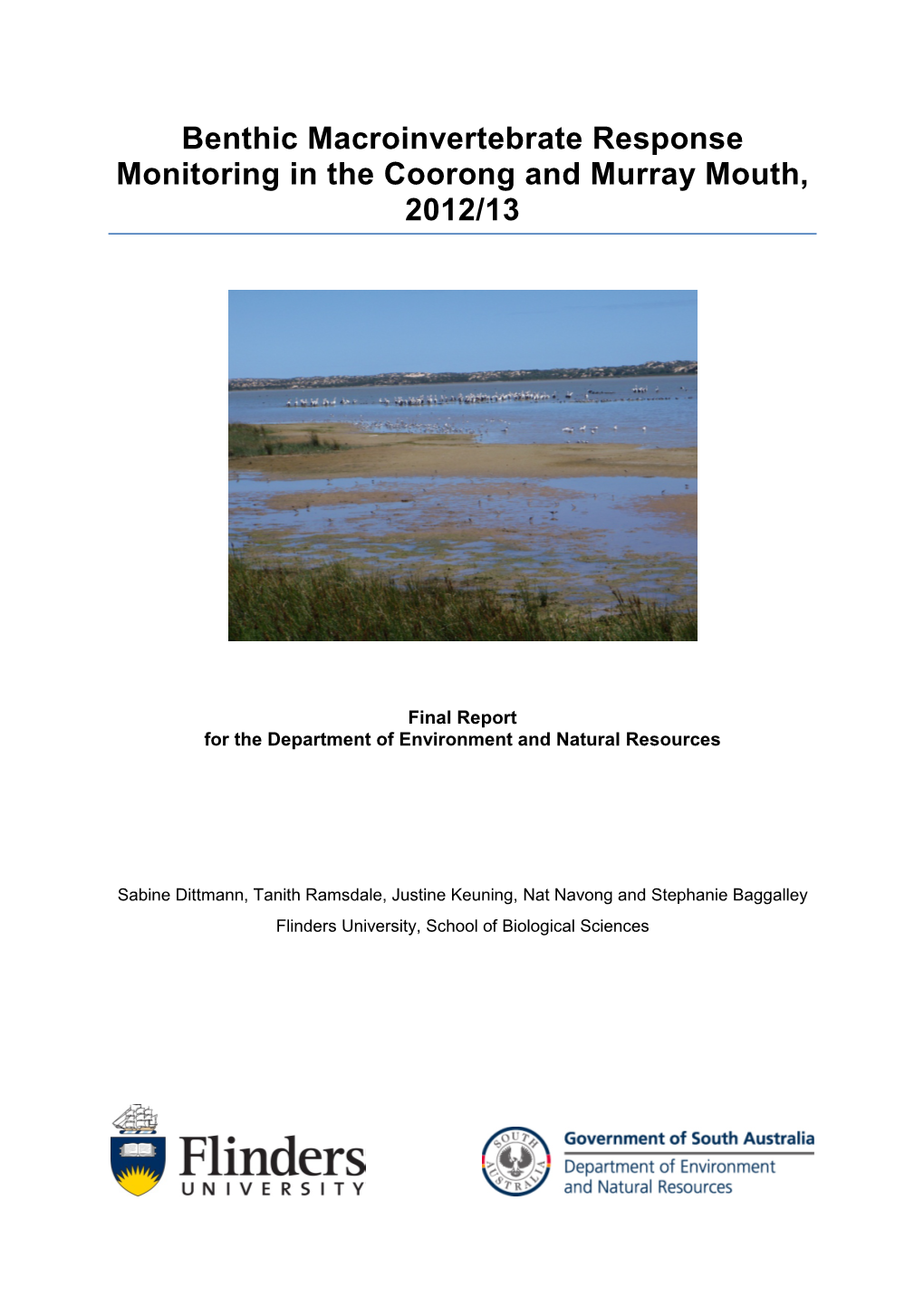 Benthic Macroinvertebrate Response Monitoring in the Coorong and Murray Mouth, 2012/13