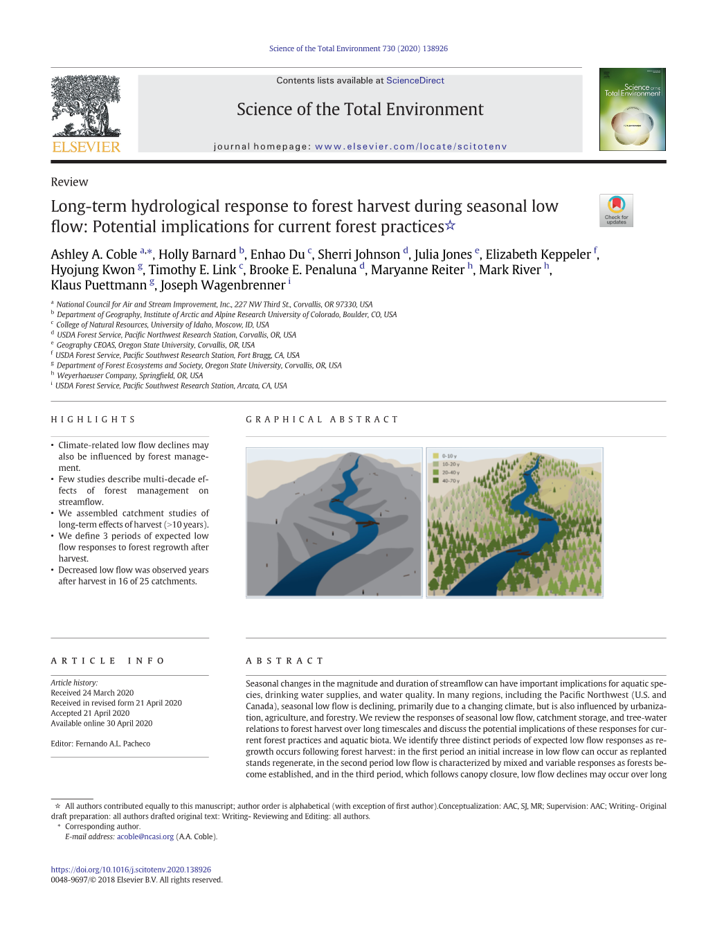 Long-Term Hydrological Response to Forest Harvest During Seasonal Low ﬂow: Potential Implications for Current Forest Practices☆