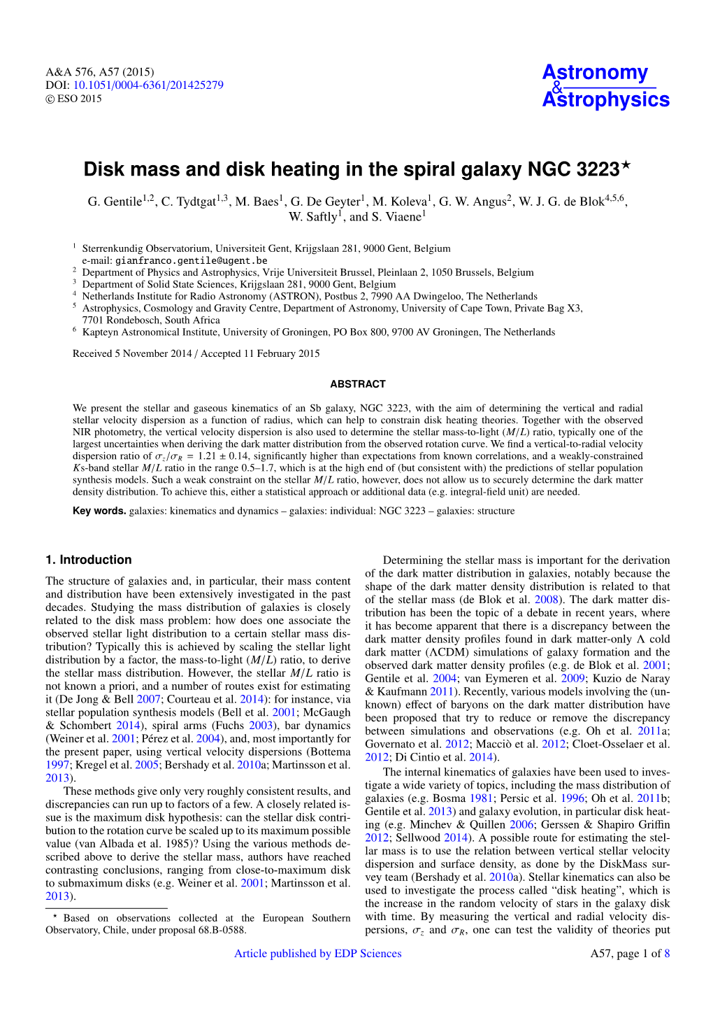 Disk Mass and Disk Heating in the Spiral Galaxy NGC 3223?