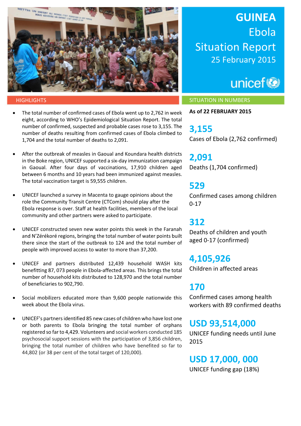 GUINEA Ebola Situation Report