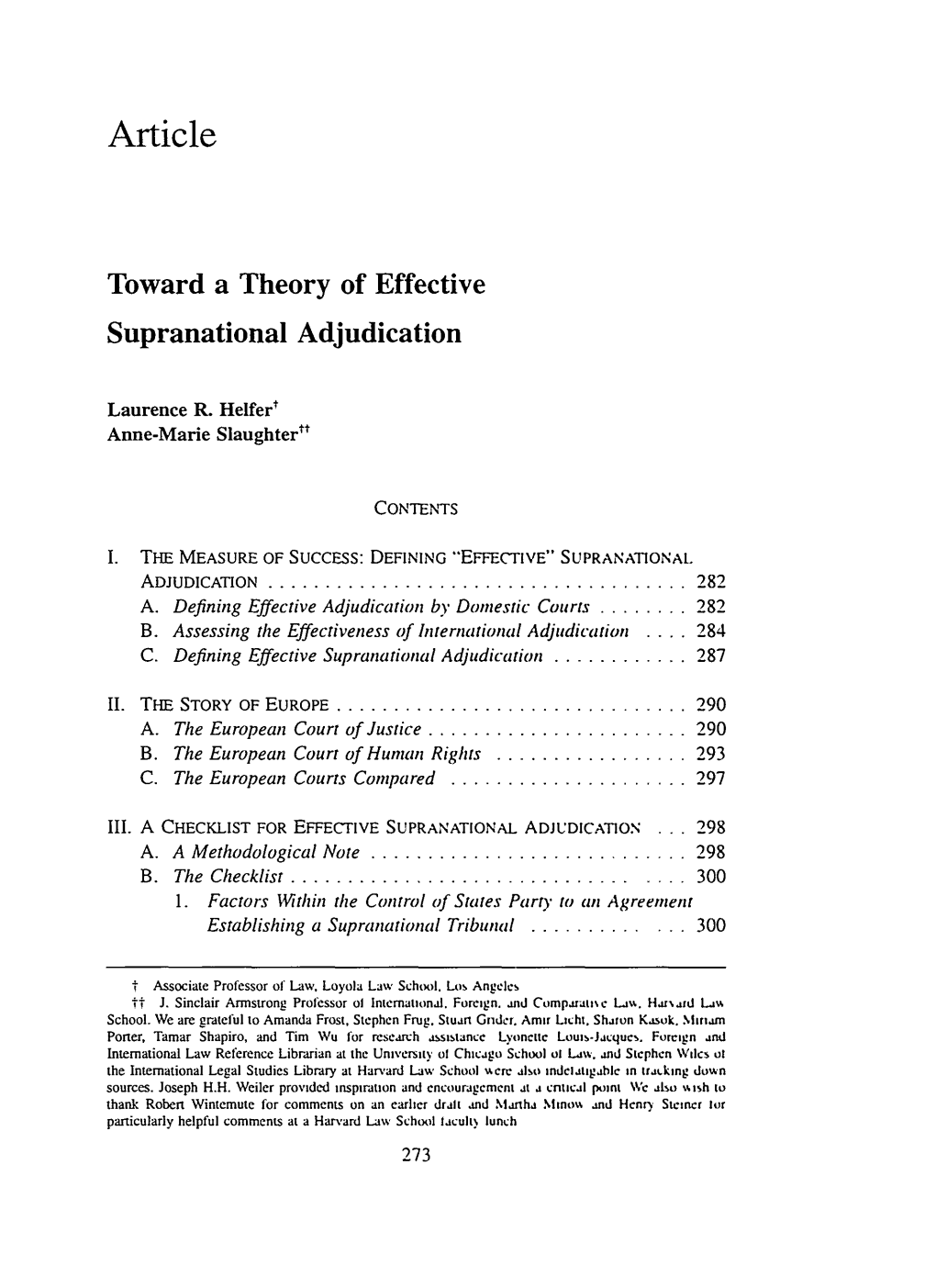 Toward a Theory of Effective Supranational Adjudication