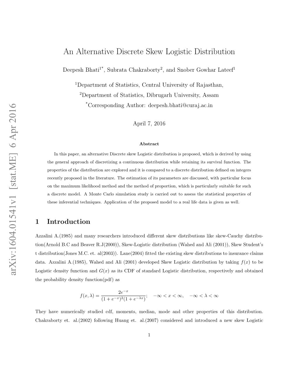 An Alternative Discrete Skew Logistic Distribution