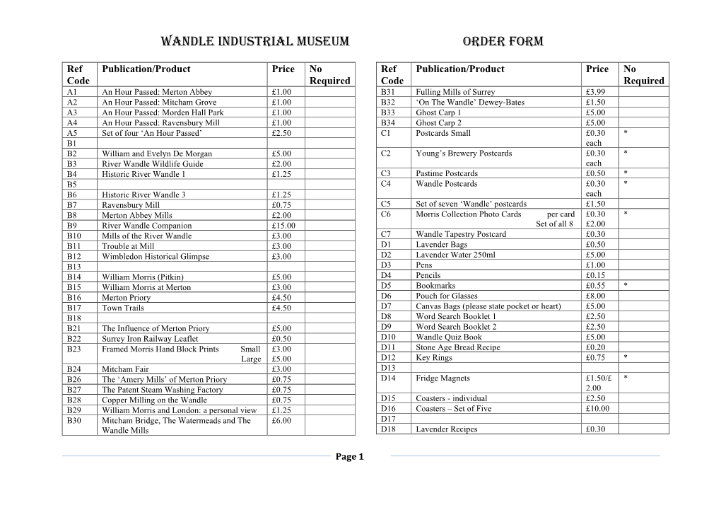 Order Form Document