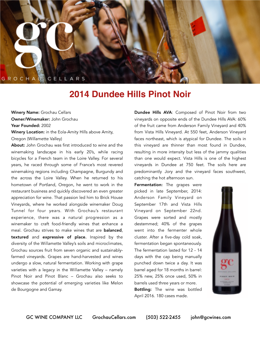 2014 Dundee Hills Pinot Noir