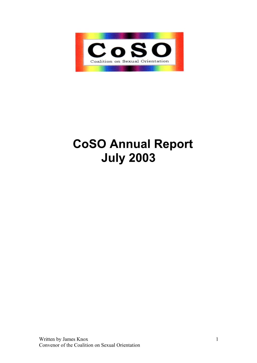 Coso Annual Report 2003