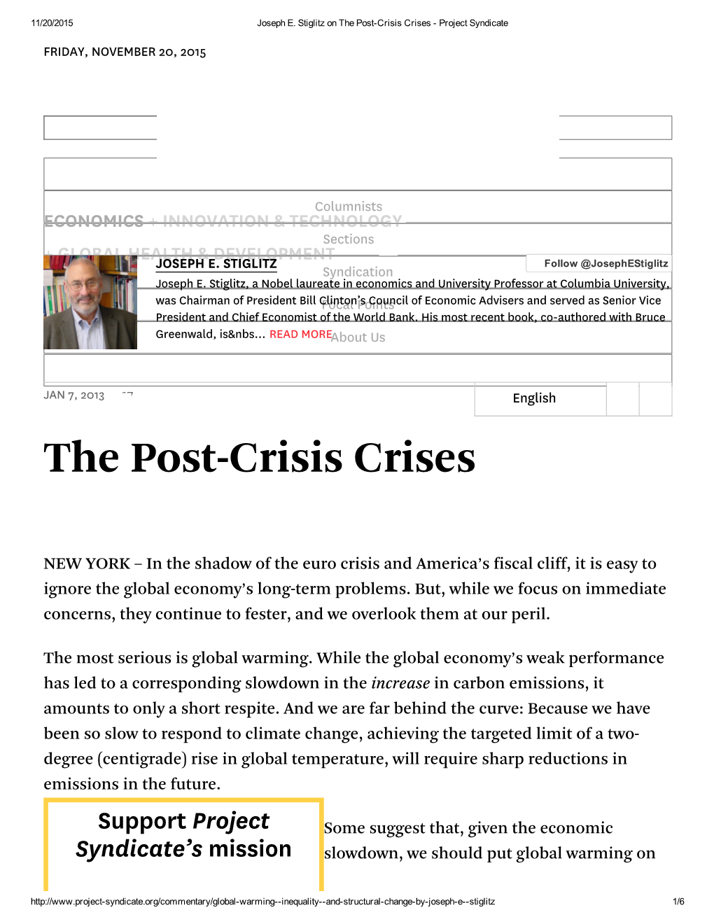 The Post-Crisis Crises