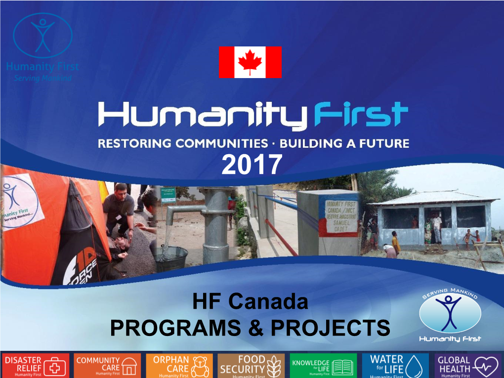 HF Canada PROGRAMS & PROJECTS 2017 Highlights