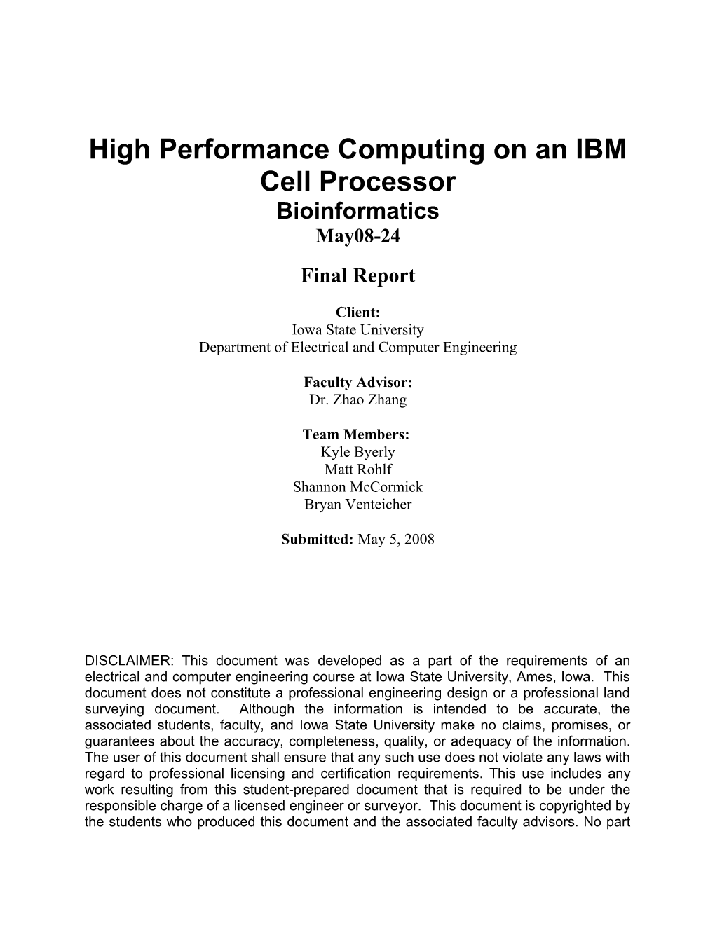 High Performance Computing on an IBM Cell Processor