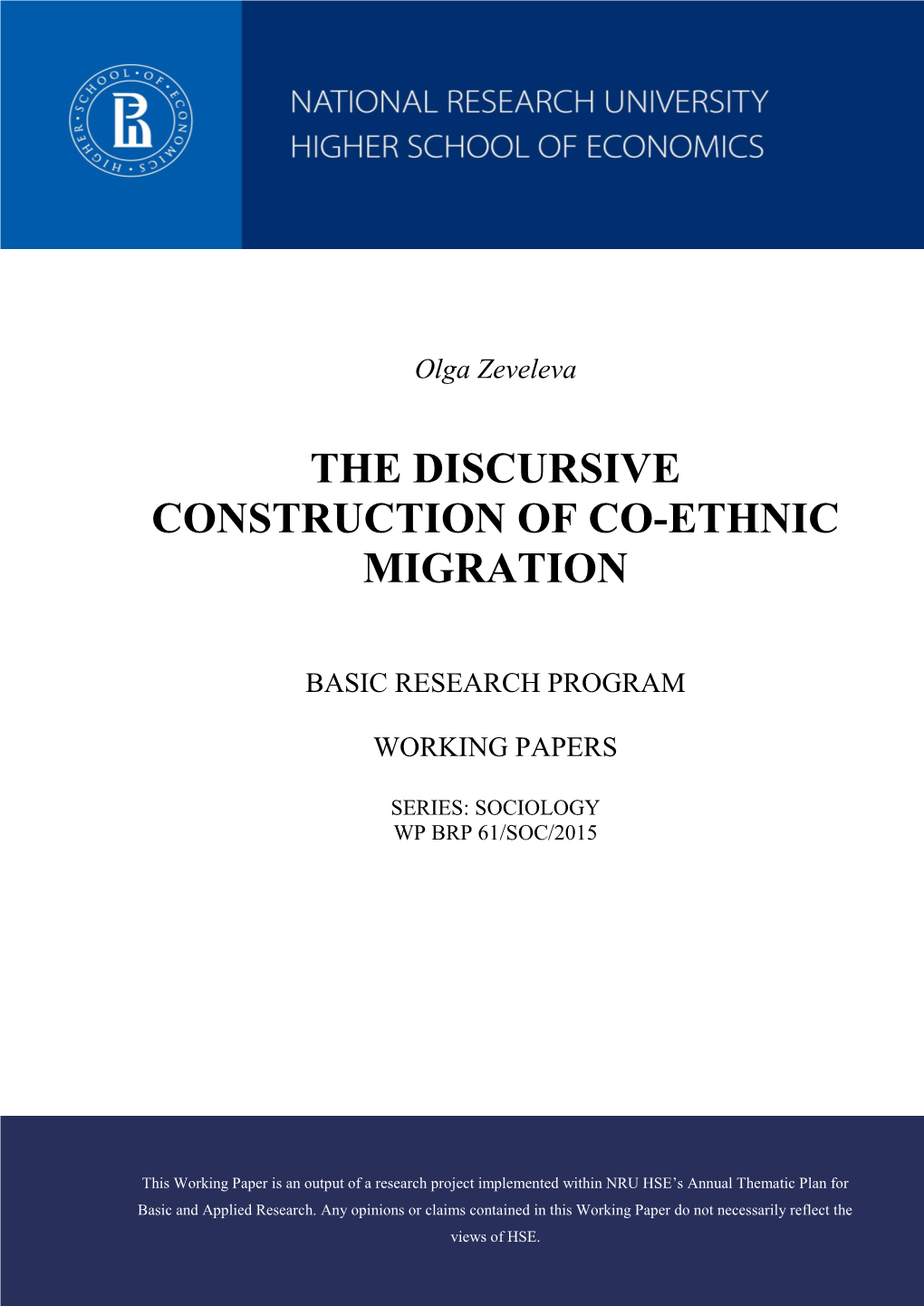 The Discursive Construction of Co-Ethnic Migration