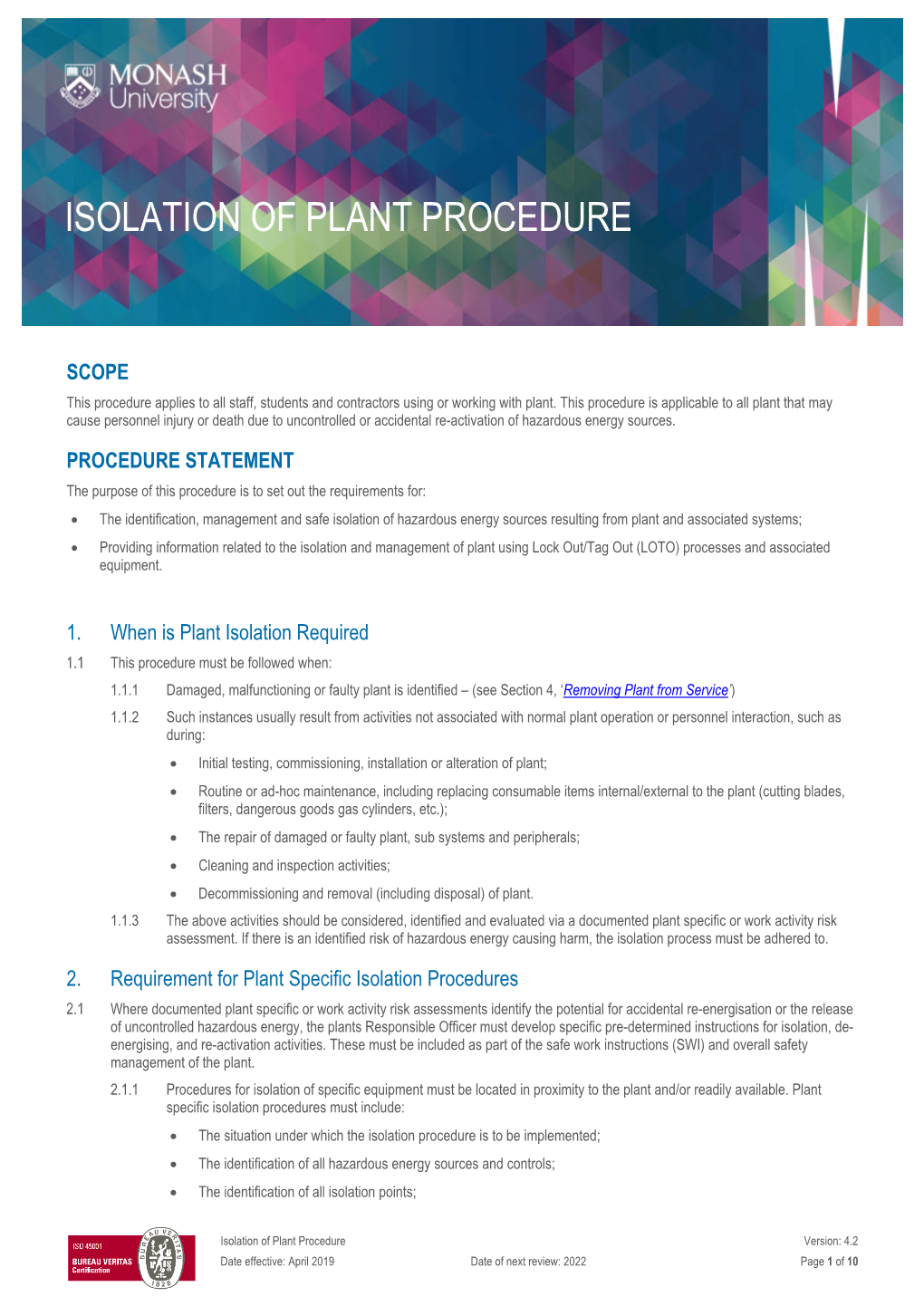 Isolation of Plant Procedure