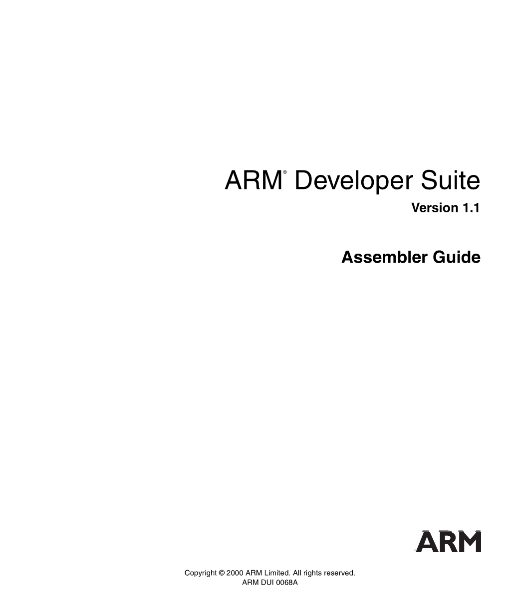 ARM® Developer Suite Version 1.1
