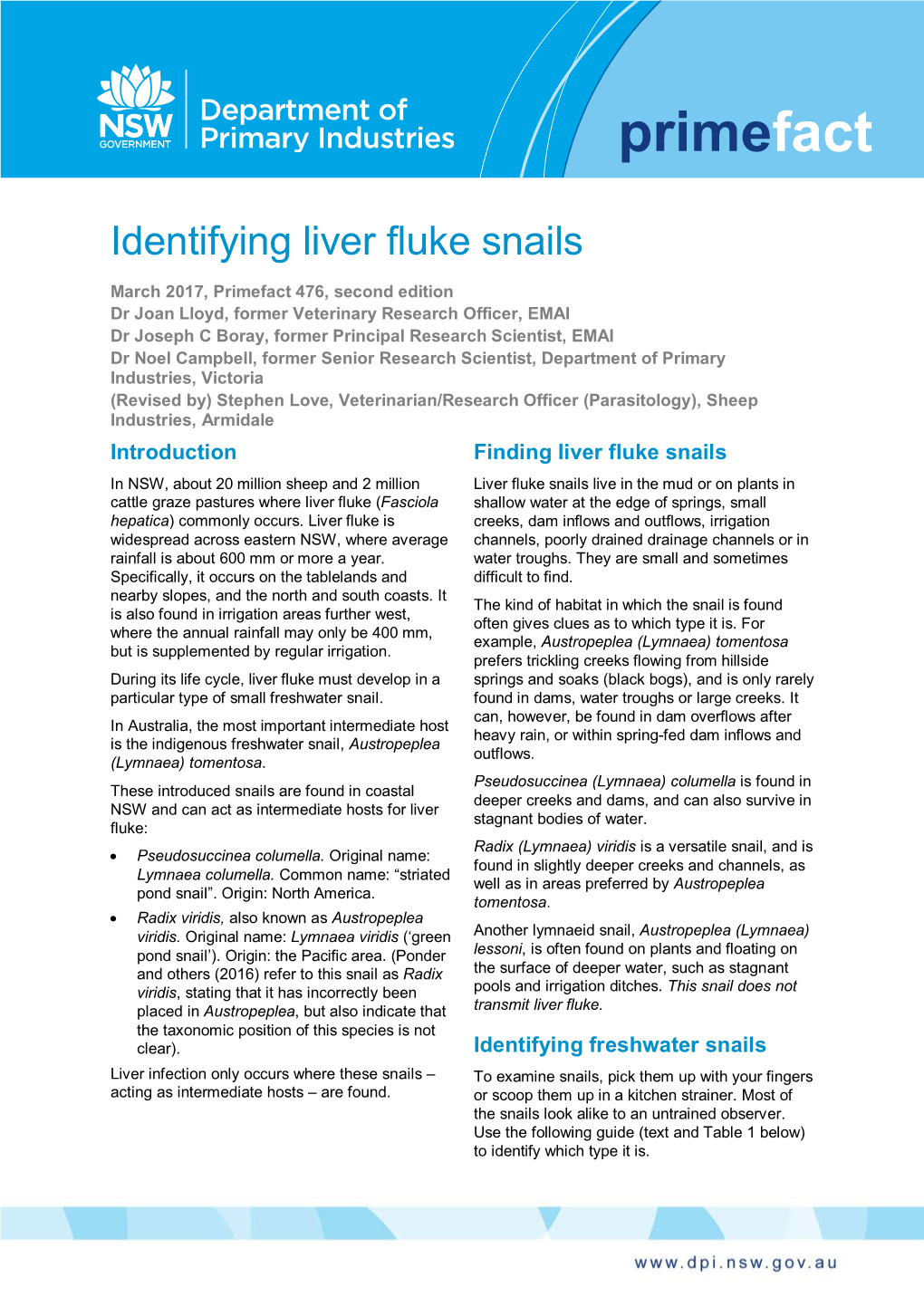 Identifying Liver Fluke Snails