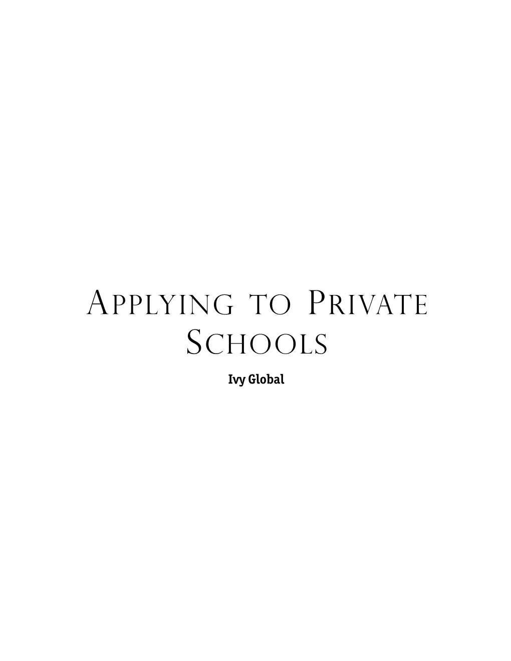 Applying to Private Schools