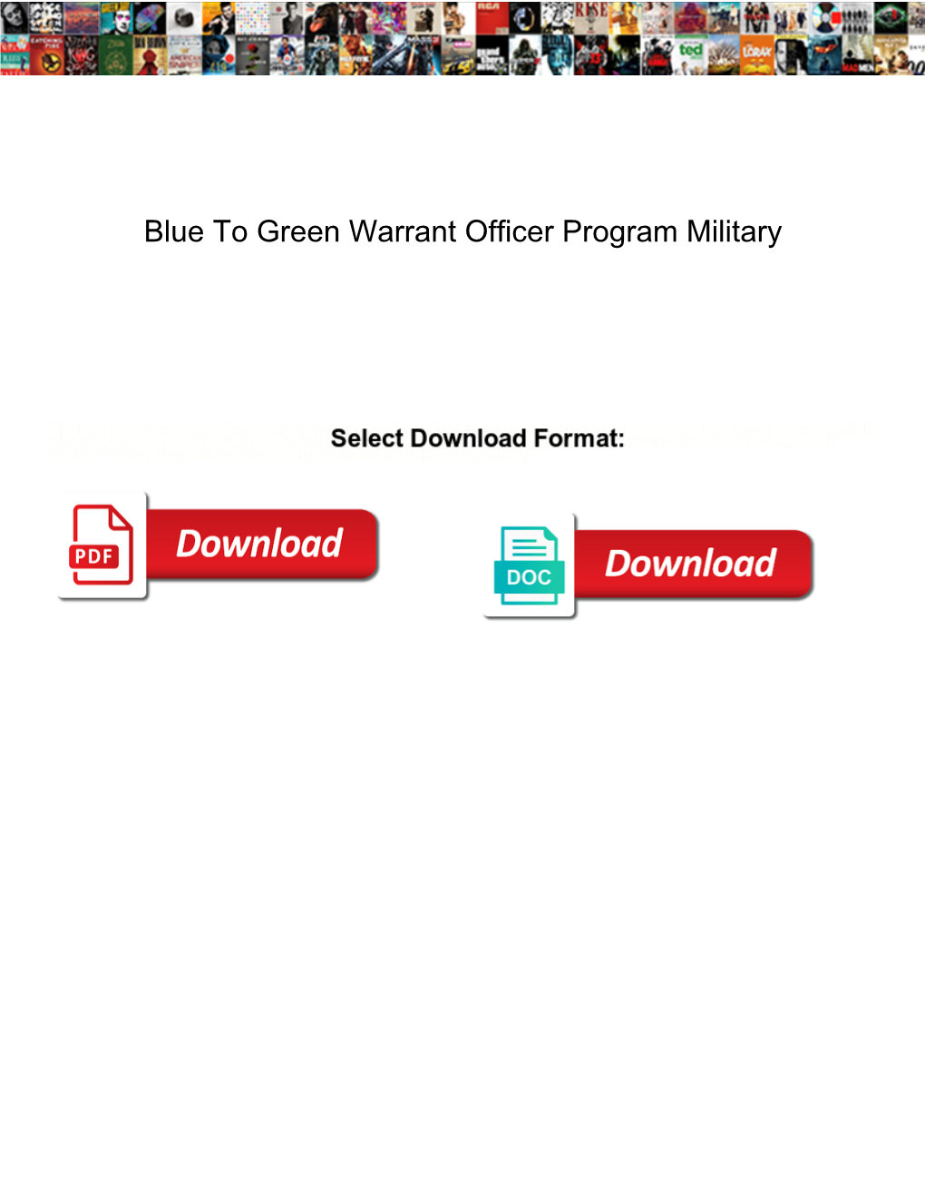 Blue to Green Warrant Officer Program Military