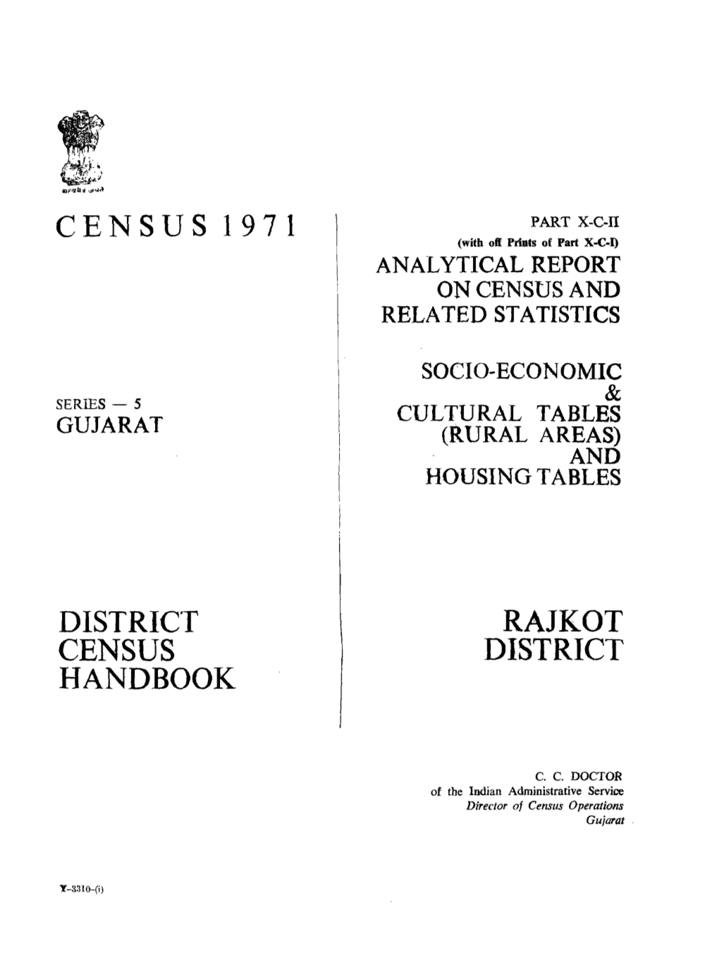 District Census Handbook, Rajkot, Part X-C-II, Series-5