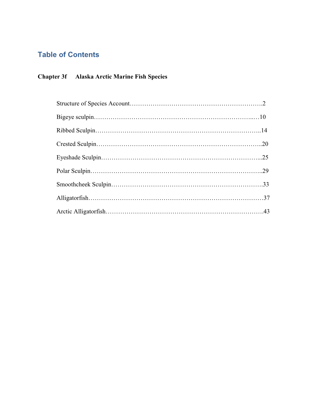 Table of Contents