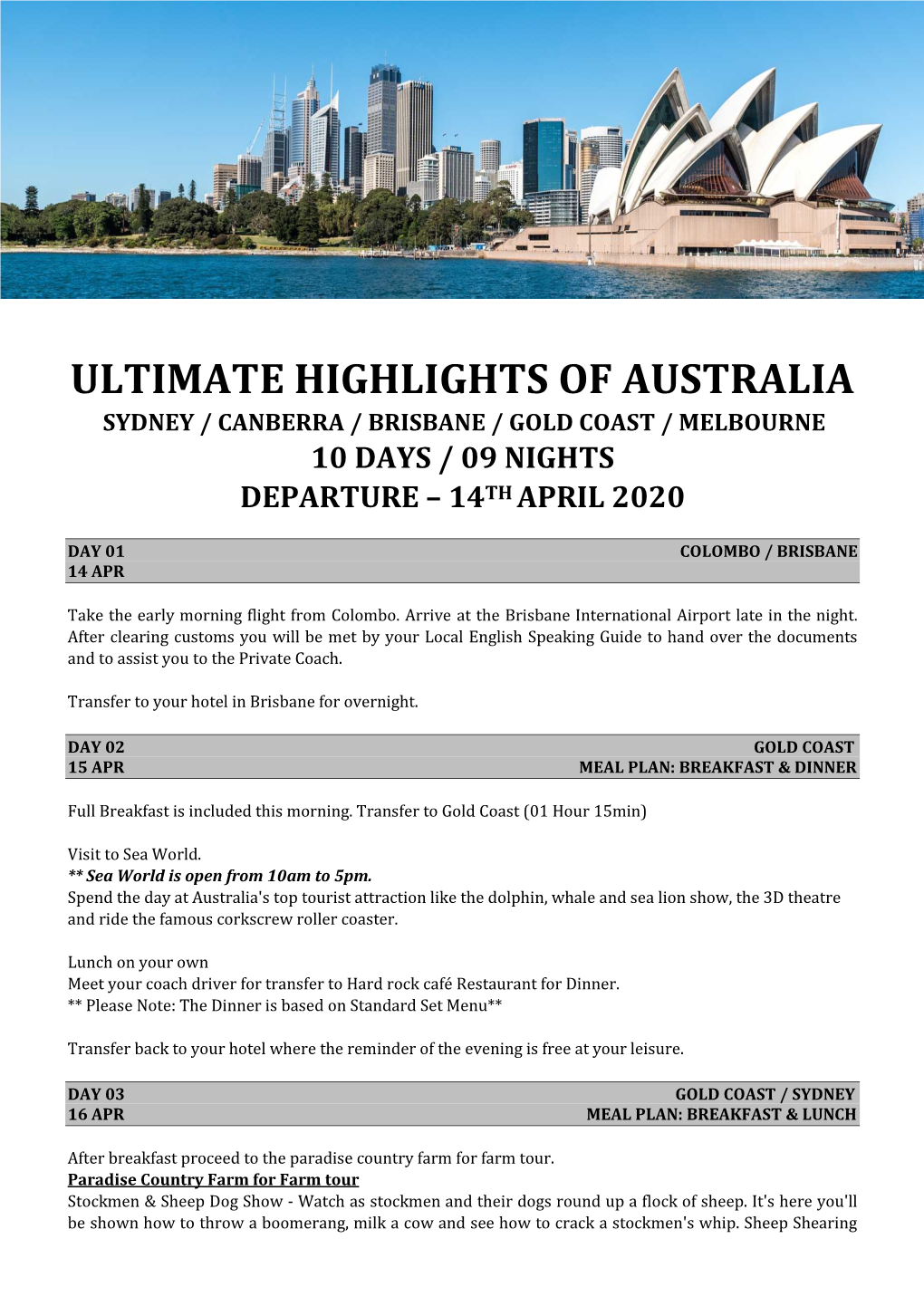 Download Complete Itinerary