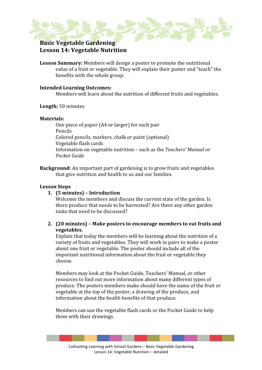 Vegetable Nutrition