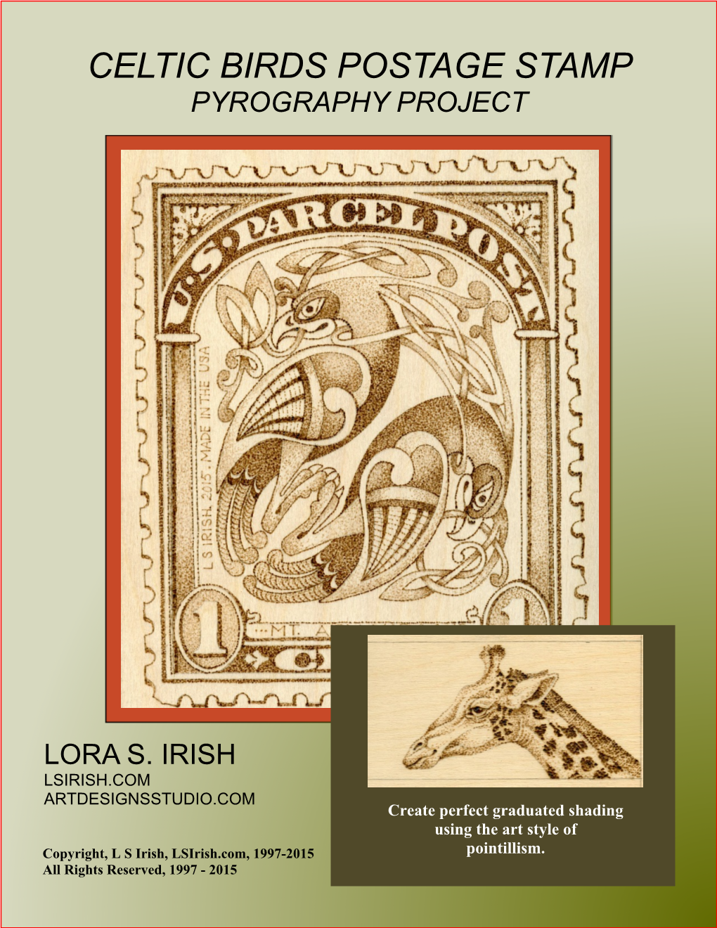 Celtic Birds Postage Stamp Pyrography Project