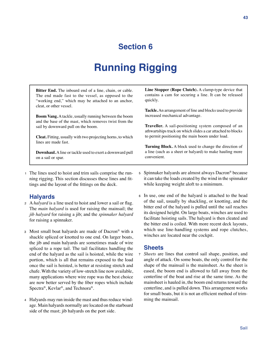 Running Rigging 43