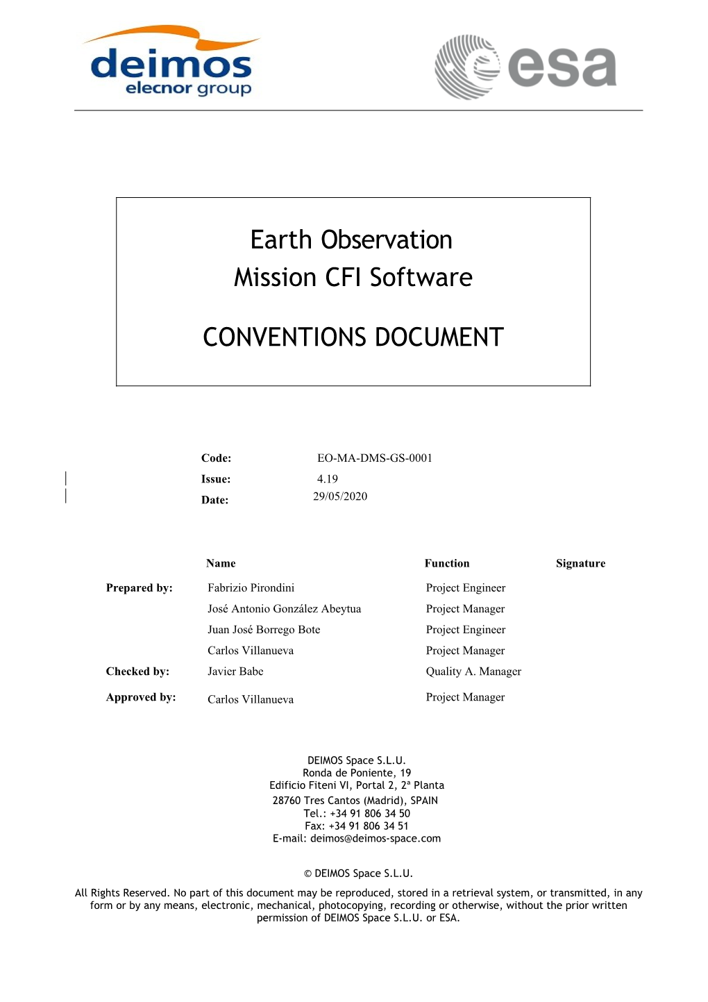 Mission Conventions Document