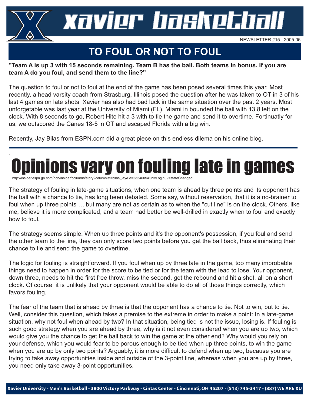 Opinions Vary on Fouling Late in Games