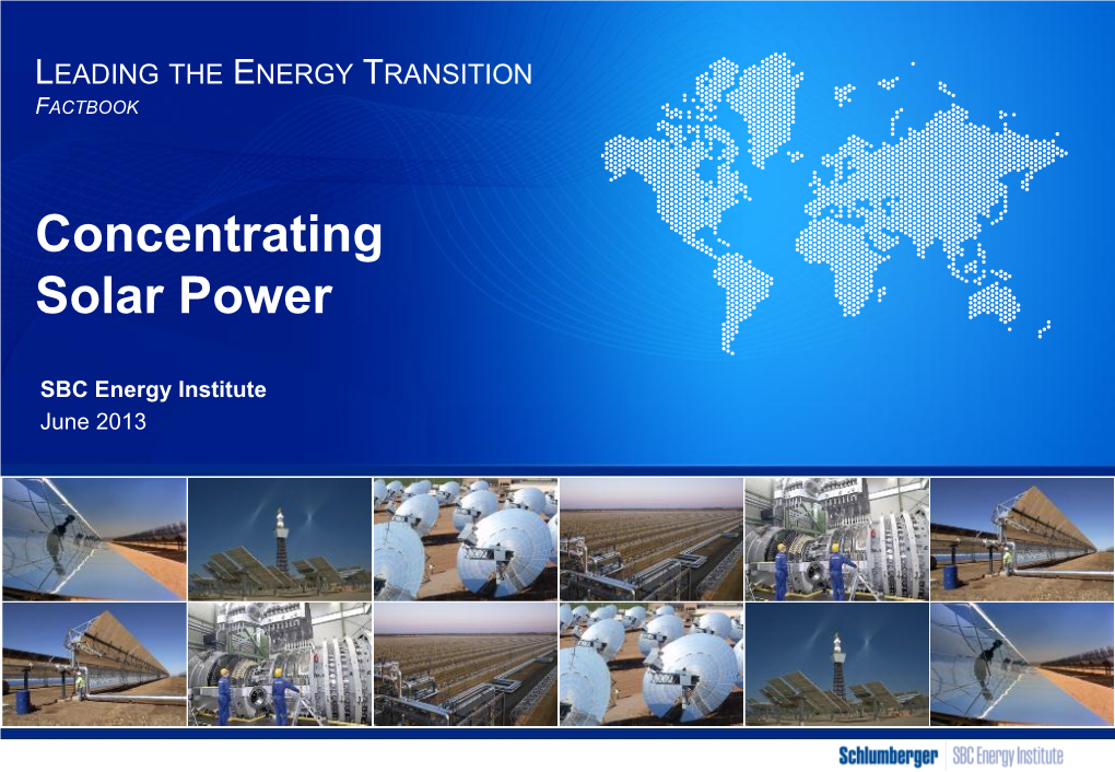 FACTBOOK Concentrating Solar Power SBC Energy