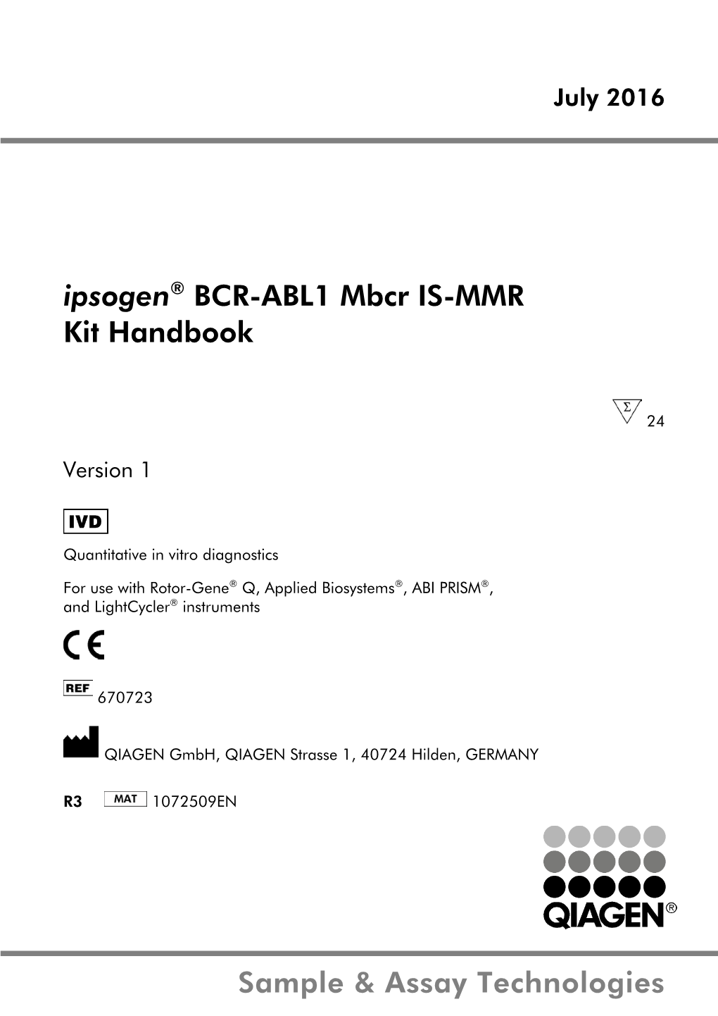 Ipsogen® BCR-ABL1 Mbcr Kit Handbook