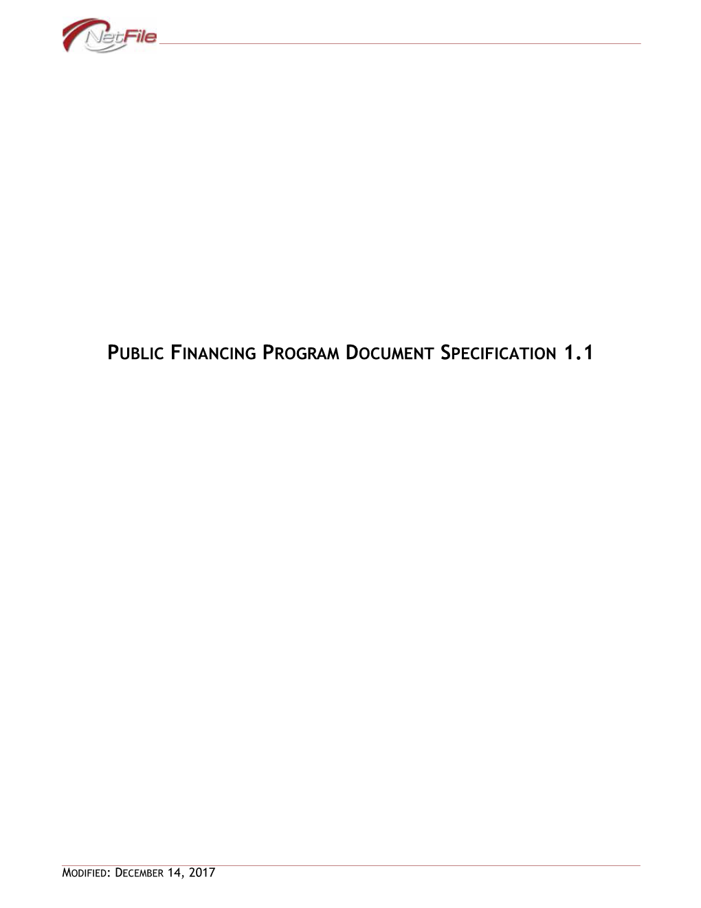 SFEC Public Financing Document Specification