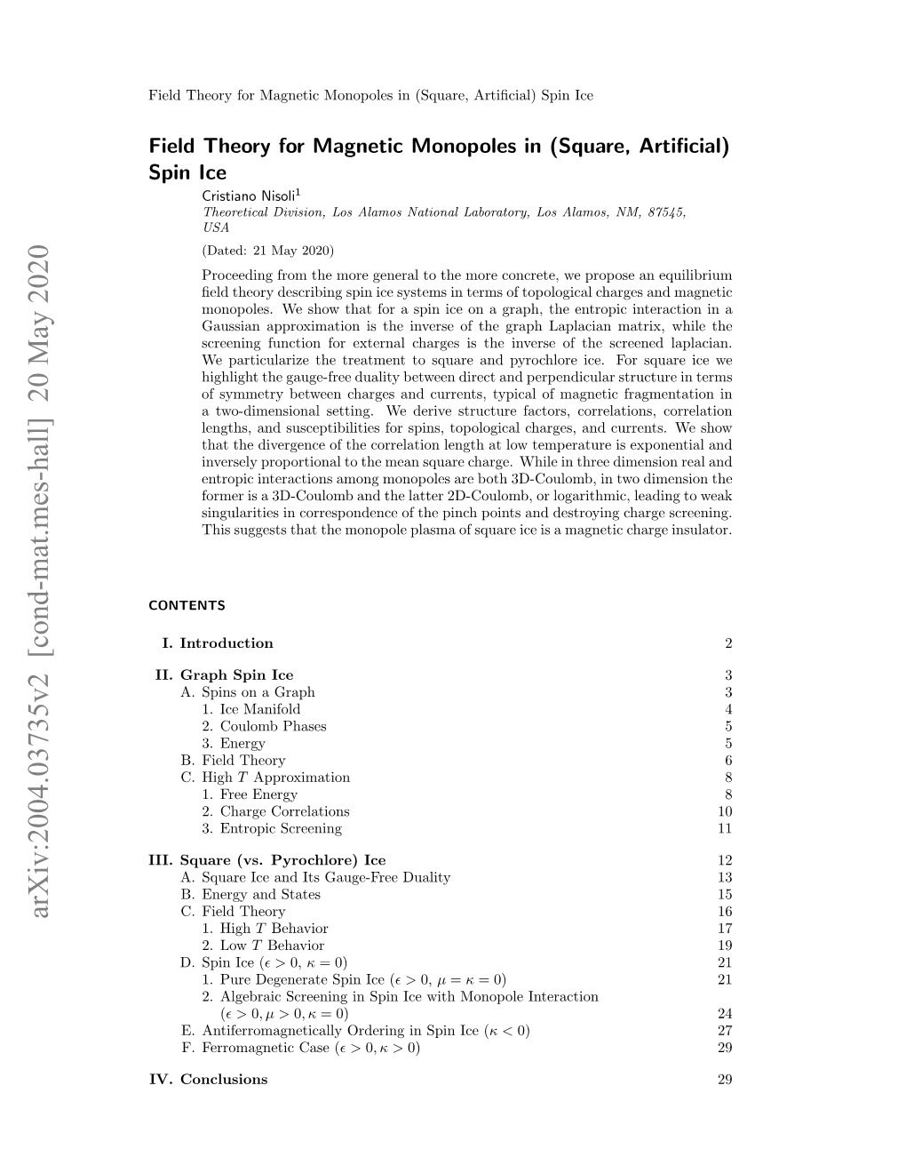 Arxiv:2004.03735V2 [Cond-Mat.Mes-Hall] 20 May 2020 1