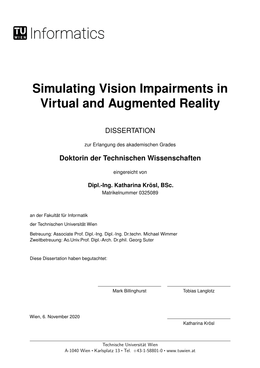 Simulating Vision Impairments in Virtual and Augmented Reality