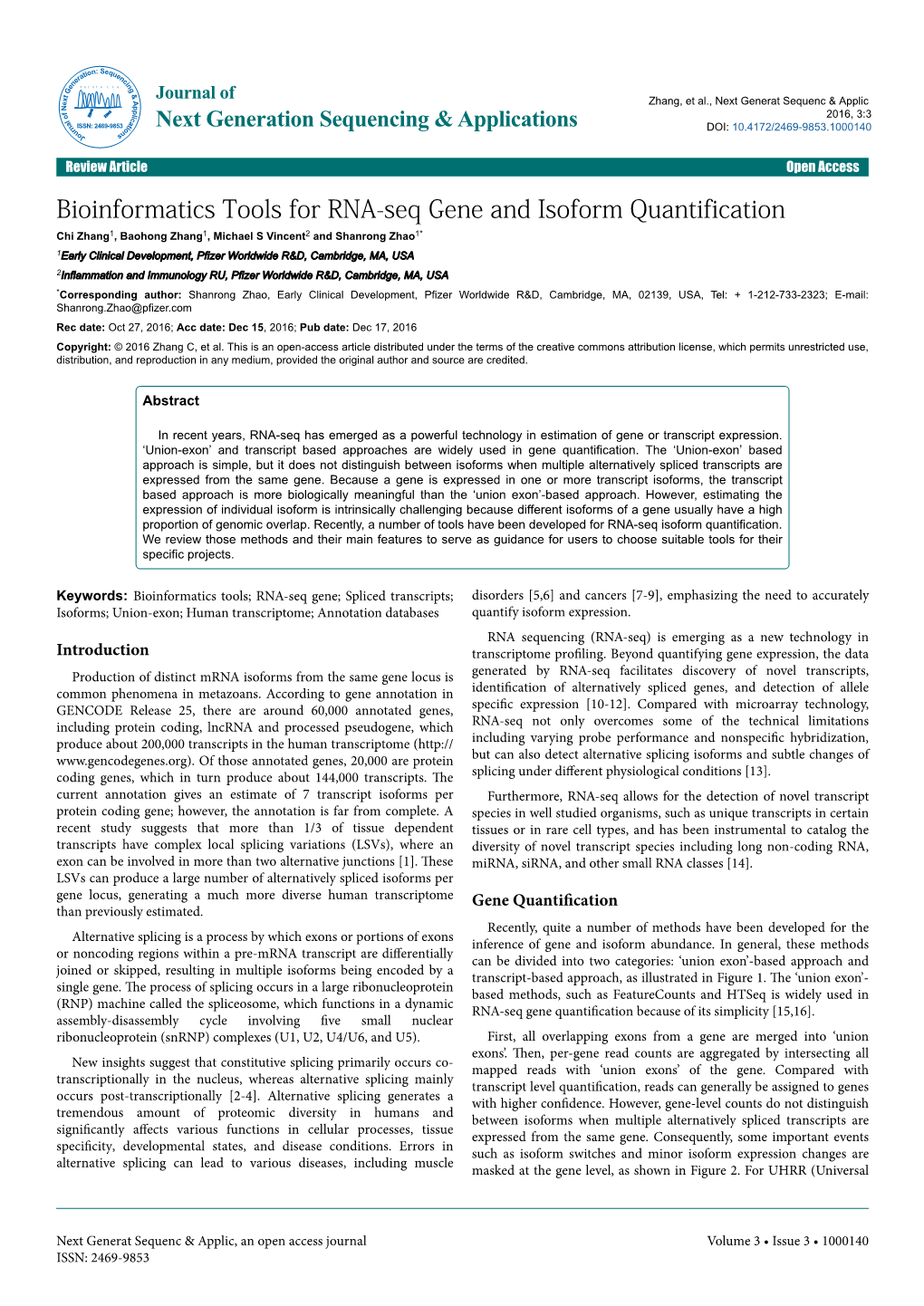 Bioinformatics Tools for RNA-Seq Gene and Isoform Quantification