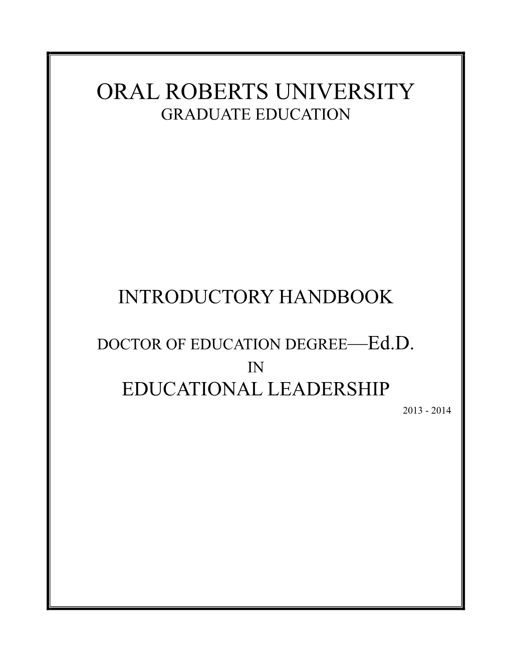 Oral Roberts University Graduate Education