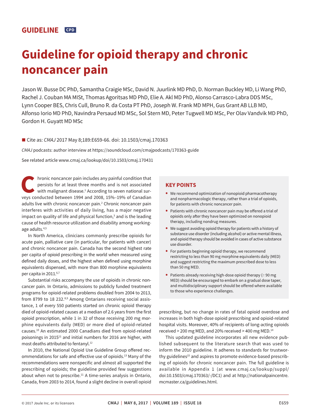 Guideline for Opioid Therapy and Chronic Noncancer Pain