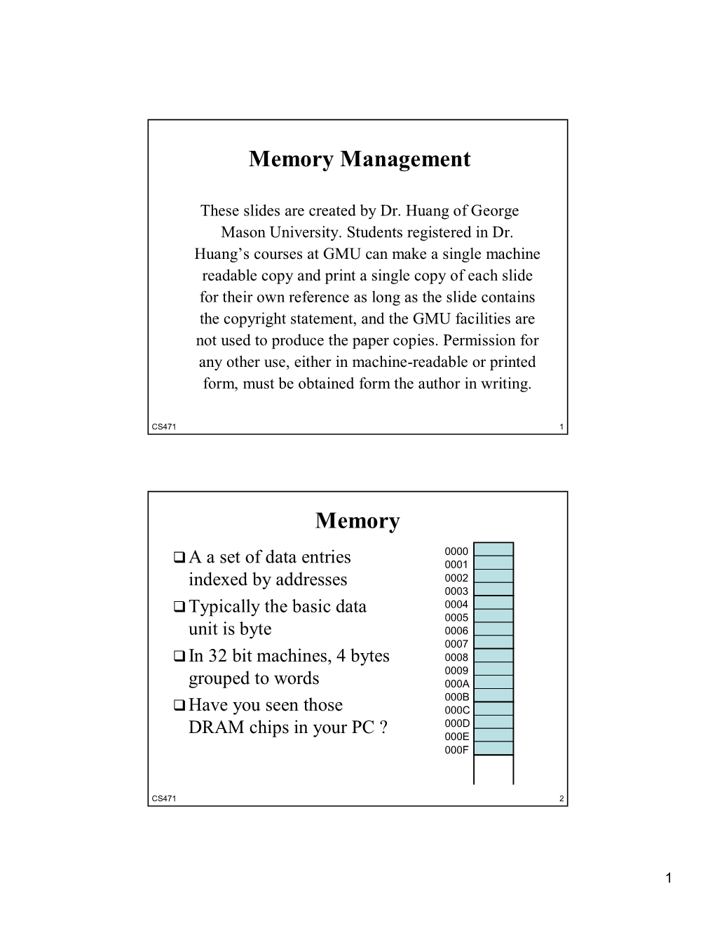 Memory Management