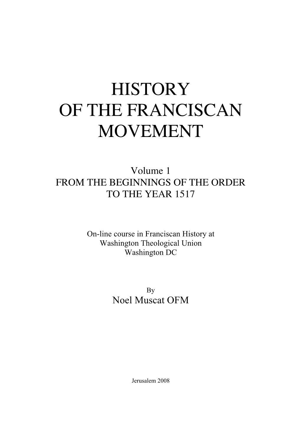 History Franciscan Movement 01 (Pdf)