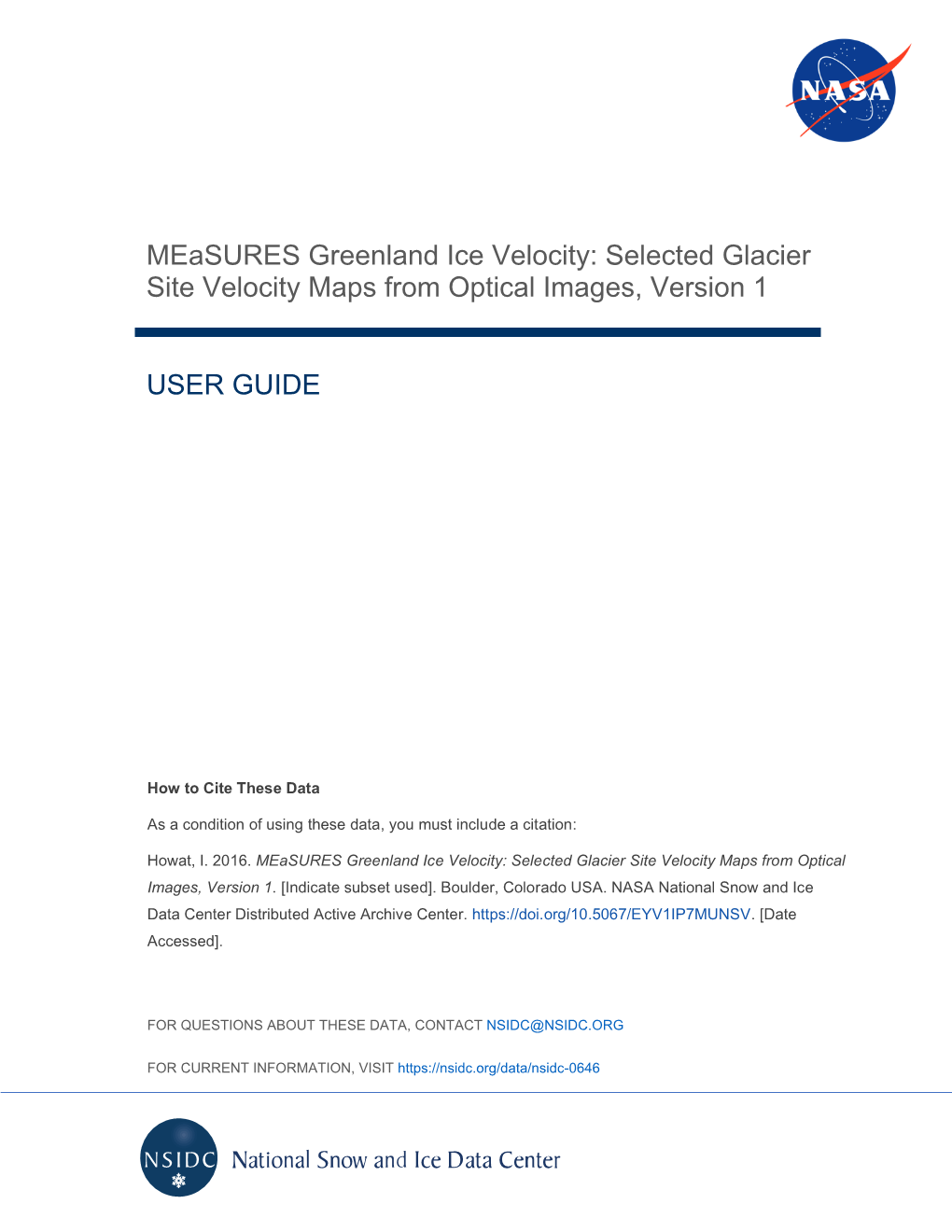 Measures Greenland Ice Velocity: Selected Glacier Site Velocity Maps from Optical Images, Version 1